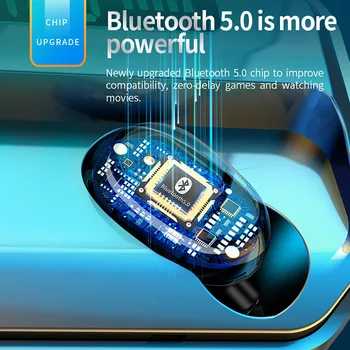 2020 Nou Bluetooth V5.0 Căști LED-uri Control Tactil Tws Căști fără Fir 9D Muzica Stereo Sport rezistent la apa Căști setul cu Cască 2