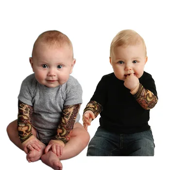 2020 Nou Tatuaj Mâneci Copil Nou-născut Salopetă baieti salopeta Alpinism pentru Sugari Baby Boy Girl Haine Haine 2