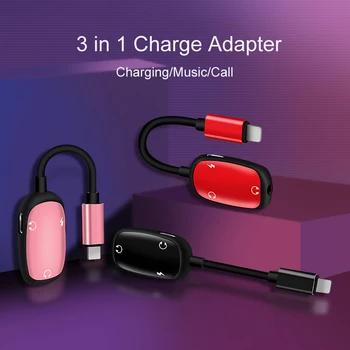 3 in1 pentru Căști, Adaptor Pentru iPhone 7 8 X XS XR Jack Adaptador De Fulger La 3,5 mm pentru Căști Audio Cablu Adaptor de Încărcare 2