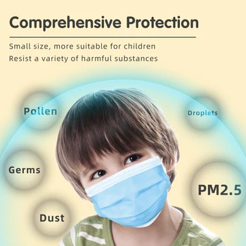 3 straturi de Unică folosință pentru Copii Masca Pentru Fata Gura Respirabil Germeni de Protecție pentru Copii Anti-Poluare topit Masca Pentru Fete Baieti 2