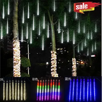 30/50cm 8 Tuburi Impermeabil Ploaie de Meteoriți Șir LED Lumini în aer liber, Decor de Crăciun pentru Casa Copac UE/SUA Plug 2