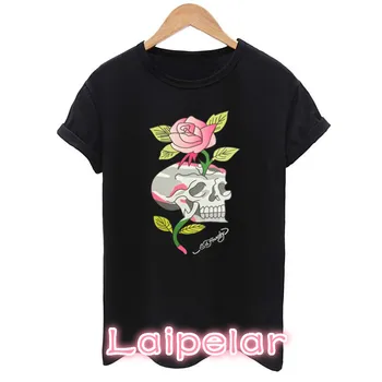 3D Skull print T Shirt Femei Elegante Marca Lady Haine Bluze Casual Tricouri Blusa O Femeie Gât T-shirt pentru fete Laipelar 2