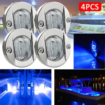 4 Buc 12V Marin Barca Marker Lumina 6 LED 2835 SMD LED Stern Rotunde de Lumină LED-uri Lampa spate Yacht Accesorii 2