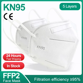 5-100BUC KN95 Măști ffp2mask 5 Straturi Gura Masca Reutilizabile KN95 Respirator ffp3mask FFP3 de Protecție Față Mascarillas Masken CE 2