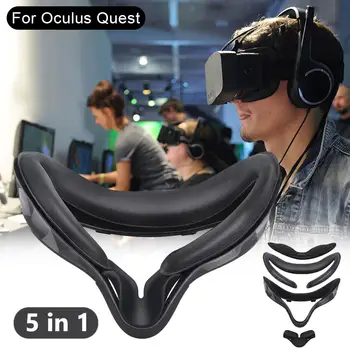 5 În 1 Pahare Fata Perna Durabil Anti-scurgere Spuma PU Ochelari Pad Nas Ochelari de protecție Anti-murdărie Protector Pentru Oculus Quest Accesoriu 2