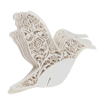 50 BUC Delicate Păsări Sculptate cu Laser Tăiat Pahar de Vin Card de Creație a Avut ca Decor care Doresc Carduri de Nunta, Ziua de nastere Parte Favoare 2