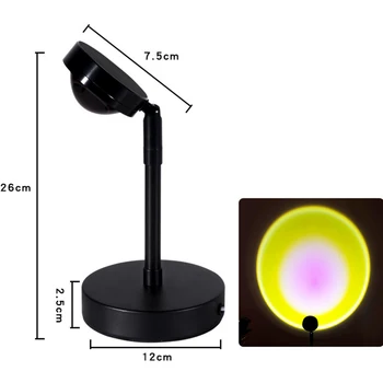 5V USB Lumina de Noapte Butonul de Curcubeu Apus de soare Proiector Atmosferă de Fundal Decorare Perete Lampă 2