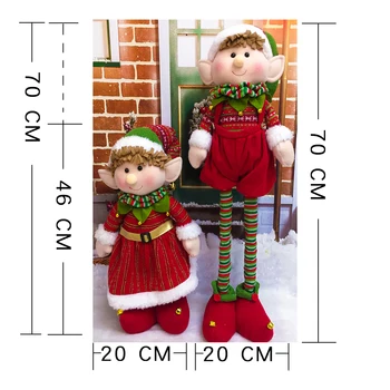 60cm Scalabile Elf de Crăciun de Decorare Anul Nou Acasă Decorare Cadouri Jucarii Copii Camera Ornamente de Crăciun de Pluș Navidad 2