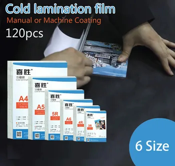 6Size 120pcs Rece Laminare Film 6 7 5 Inch A4 PVC Transparent Fotografice de Mână și de Mașină Manuală Specimen Film autocolante 2