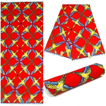 African ceara de imprimare tesatura 6 yarzi roșu de imprimare ceara africain tesatura ankara en-gros de poliester material ceara 2