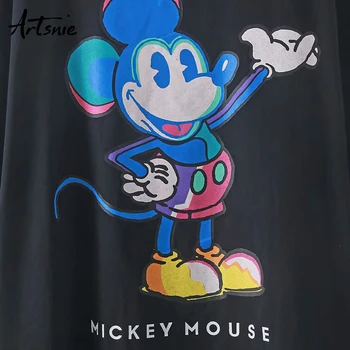 Artsnie mickey mouse-ul de imprimare femei t shirt streetwear casual desene animate topuri de vara pentru femeie 2020 o de gât cu maneci scurte t-shirt mujer 2