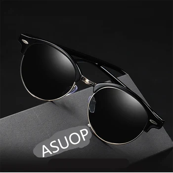 ASOUZ2019 nouă rundă bărbați ochelari de soare UV400 brand de moda doamnelor ochelari retro clasic popular designer de design de ochelari de soare de conducere 2