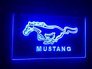 B37 Mustang logo-ul de bere bar, pub, club 3d semne de LED-uri Lumina de Neon Semn 2