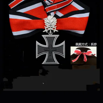 Calitate de TOP EK2 German crucea de fier medalia, insigna cu dublu cavaler frunze de stejar și gât panglica 1957 an Post-război versiunea cu cutie 2