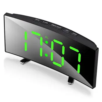 Ceas cu Alarmă Digital de 7 Inch Curbat Estompat LED Sn Electronic Digital desktop Clock pentru Copii Dormitor Număr Mare Ceas de Masa 2