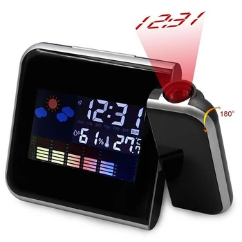 Ceas deșteptător Electric, Ceas Deșteptător Digital Snooze Ceas cu Alarma LCD Iluminare din spate Calendar de temperatura si Ecran LCD Vremii 2