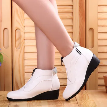 Cizme de iarna pentru Femei 2019 Femei Cizme de Zăpadă Pană Tocuri Pantofi de Iarna pentru Femei Blană Cald Pantofi Casual Zip pentru Femei Pantofi Botas Mujer 2