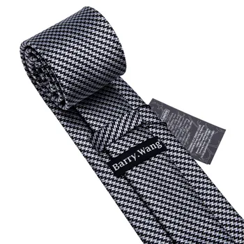 Clasic 8.5 cm Latime Alb Negru Bărbați Cravate Cravate de Lux Homme de sex Masculin Cravate de Mătase Pentru Bărbați Costum de Afaceri de Nunta Cravata FA-5007 2