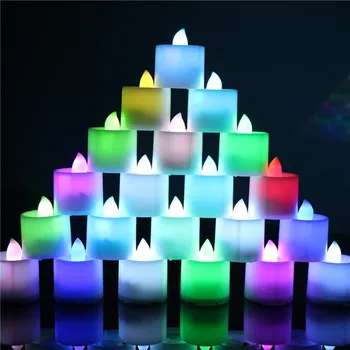 Colorate culoare schimbare veioza LED electronice lumânare, lampă 2