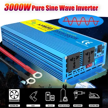 DC 12V AC 220V 3000W Pure Sine Wave Inverter Solar InverterTransformer Auto Invertor de Zgomot Redus Frecvență Invertor Adaptor 2