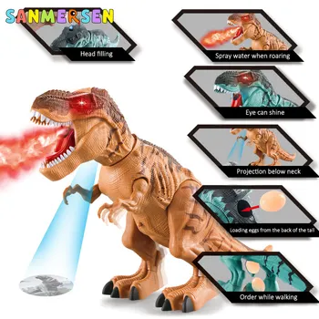 Dinozaur Jucării De Mers Pe Jos De Stabilire Ouă Spray Electrice Jucarii Robot Dinozaur Cu Voce Lumina Mecanice Tyrannosaurus Pentru Copii Cadouri 2