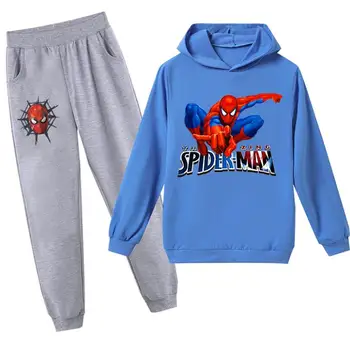 Disney Primăvară Copii Spiderman Îmbrăcăminte 2 buc Hanorace Set de Toamnă Băieți Fete de Moda Bumbac, Hanorace Pantaloni Casual Costum de Jogging 2