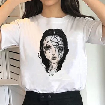 E Fată De Moda Harajuku Estetice Stil Vintage Tricou Grafic De Vara Tricouri Femei Scrisoare Haine Emo Gothic Horror Streetwear 2