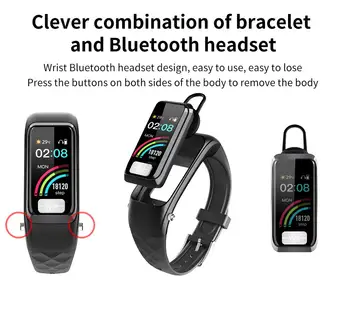 H207 Inteligent Ceas Bratara Bluetooth pentru Căști 2 in 1 AI ECG+PPG Heart Rate Monitor de Presiune sanguina Sport cu Mașina de Apel Smartwatch 2
