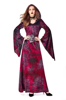 Halloween Cosplay Costum pentru Femei de Epocă Medieval Printesa Cosplay Costum European vrăjitoare Rochie Fancy 2