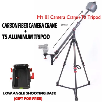 IFOOTAGE M1-III mini Camera Jib Crane Fibra de Carbon Tub + Picioare din Aluminiu IFOOTAGE Taur Sălbatic T5 Cameră Video Profesională Trepied 2