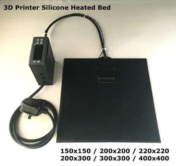 Imprimanta 3D Silicon Pat Încălzit de 12v, 24v, 110V 240V Cu LED Thermosta 150mm 200mm 220mm 300mm 400mm 2