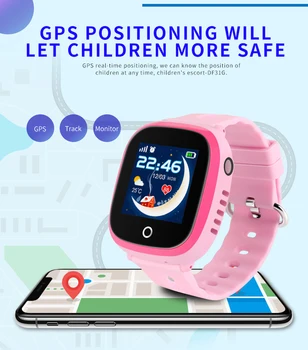 IP67 rezistent la apa Smart GPS Tracker Localizare Copii de Apel SOS Monitor la Distanță Camera de Alarmă Anti-pierdut Smartwatch Ceas Ceas de mână 2
