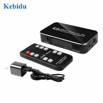 KEBIDU 4 in 1 compatibil HDMI Switcher UHD 4K 2.0 Splitter Comutator Audio Extractor Cu ARC HDCP 2.2 1080P pentru PS4 pro DVD 2