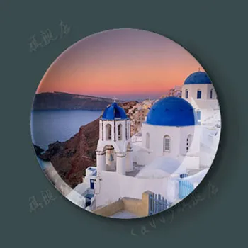 Marea Mediterană Agățat Placă Decorative Tava Stând Disc Ceramic Placa Creative Acasă Placa De Arta Ambarcațiunile Cadou Tava 2