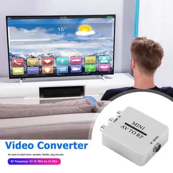 Mini RCA AV CVSB la RF HD Video Converter Suport RF de 67,25/61.25 MHz TV Switcher Consum redus de Energie Nu Adaptor de Alimentare 2