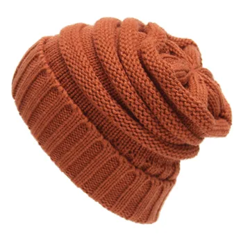 Moda de iarnă Lână Pălărie Fără Marcarea Tricotate Pălărie Beanie Gros și Cald Doamnelor Casual Craniu Palarie 2