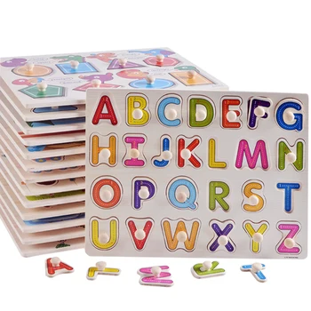 Montessori din Lemn Scrisoare Alfabet Puzzle Sudoku pentru Copii Copii de Învățare de Învățământ Pazzle Jucărie Puzzle Joc Puzzel Dropshipping 2