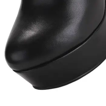 MORAZORA 2020 fierbinte de vânzare din piele cizme rotund toe primavara toamna glezna cizme pentru femei platforma de moda pene, pantofi cu toc inalt 2