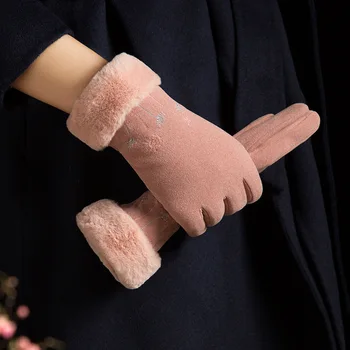 Mănuși de Iarnă pentru femei cu Catifea Vânt în aer liber cu Bicicleta Mănuși Disposible Roz Mănuși Fingerless Gloves pentru Femei 2