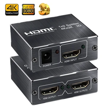Navceker UHD 4K cu HDMI 2.0 Spliter 1x2 Suport HDCP 1.4 3D Splitter-ul HDMI 2.0 4K 1 Intrare-2 Ieșire Casetă de Comutare Pentru Blu-ray, DVD, HDTV 2