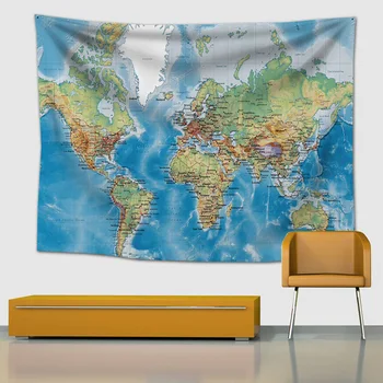 New150*200cm hartă a Lumii de imprimare tapiserie, pătură perete pătură, haine, păr, prosop, acasă agățat pictura, decorare de masă 2