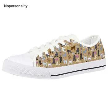 Nopersonality Pudel Drăguț Câine Low Top Panza Pantofi pentru Femei Casual Stil Floral Adidași Ușor Doamnelor Pantofi Plat Plus 2
