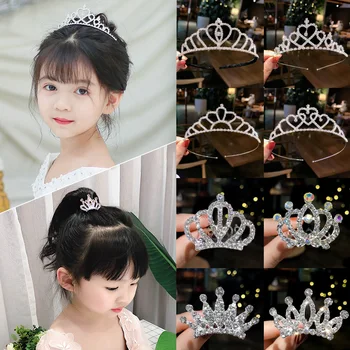 Printesa Coroana Pieptene Mini Tiara Agrafe de Par pentru Printesa Favoarea Partidului Fata de Flori Printesa Tiara Pieptene 2