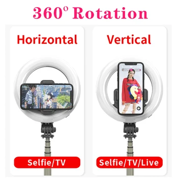 Proker Portabil Selfie Inel de LED-uri de 5 inch cu trepied si Suport de Telefon Built-in Baterie Lampă cu Led-uri pentru a face Trepied Suport pentru Machiaj 2
