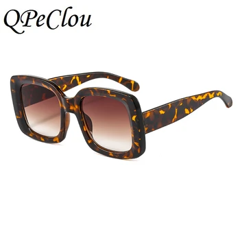 QPeClou Noua Moda Vintage Clasic Pătrat Ochelari De Soare Pentru Femei Brand Designer De Leopard Ochelari De Soare Barbati Nuante Mare Oculos Feminino 2