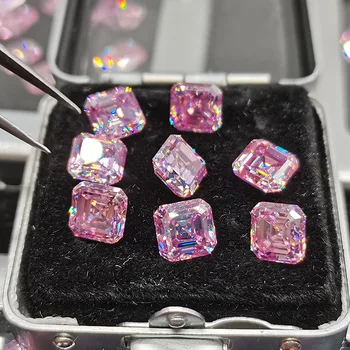 Roz Moissanite Pernă Liber Șirag de mărgele de Piatră 4.5 mm Clar Diamant de Lux Bijuterii DIY Material 2