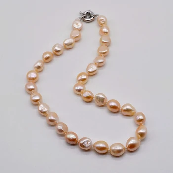 Roz neregulate colier de perle naturale baroc pearl, simplu lucrător de birou bijuterii, doamnelor colier de perle 2