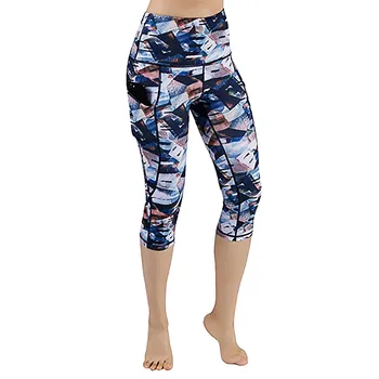 SAGACE Pantaloni de Yoga pentru Femei de Vara Femei Imprimate Buzunare Talie Mare Hip Funcționare Fitness Trunchiate Pantaloni de Yoga 2