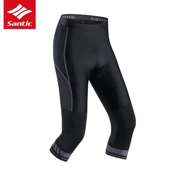 Santic Nouă Primăvară-Vară pantaloni Scurți de Ciclism pentru Bărbați 3/4 Echitatie pantaloni Scurți MTB Respirabil Perna 4D Coolmax Pad M7C04087 2