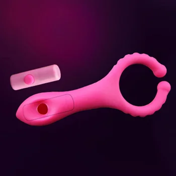 Silicon Vibrator rezistent la apa Cockring Inel Penis Vibrator intarzierea Ejacularii cu Stimulator Clitoridian Jucărie Sexuală 2